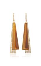Fratelli Piccini Tetti Di Firenze 18k Tiger's Eye And Diamond Earrings