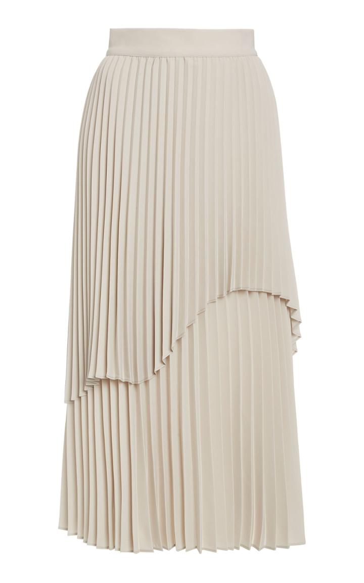 Beaufille Janco Asymmetric Pliss Midi Skirt
