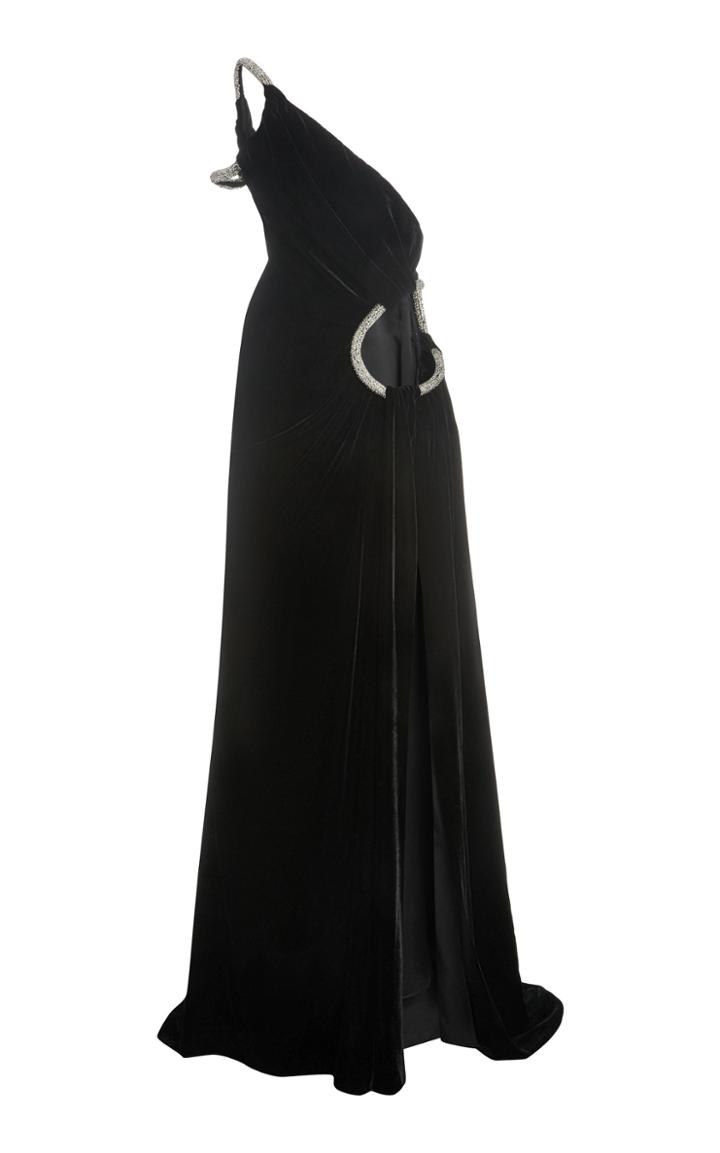 Moda Operandi Prabal Gurung Crystal-embellished Cutout One-shoulder Gown
