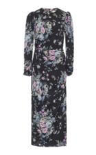Zimmermann Moncur Drape Floral Silk Dress