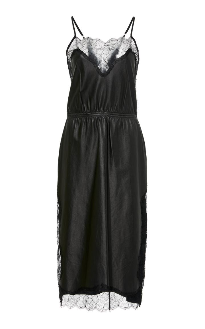 Fleur Du Mal Leather Rose Lace Dress