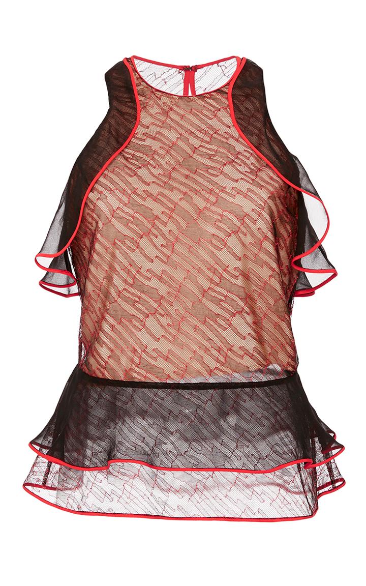 Jonathan Simkhai Racer Ruffle Lace Top