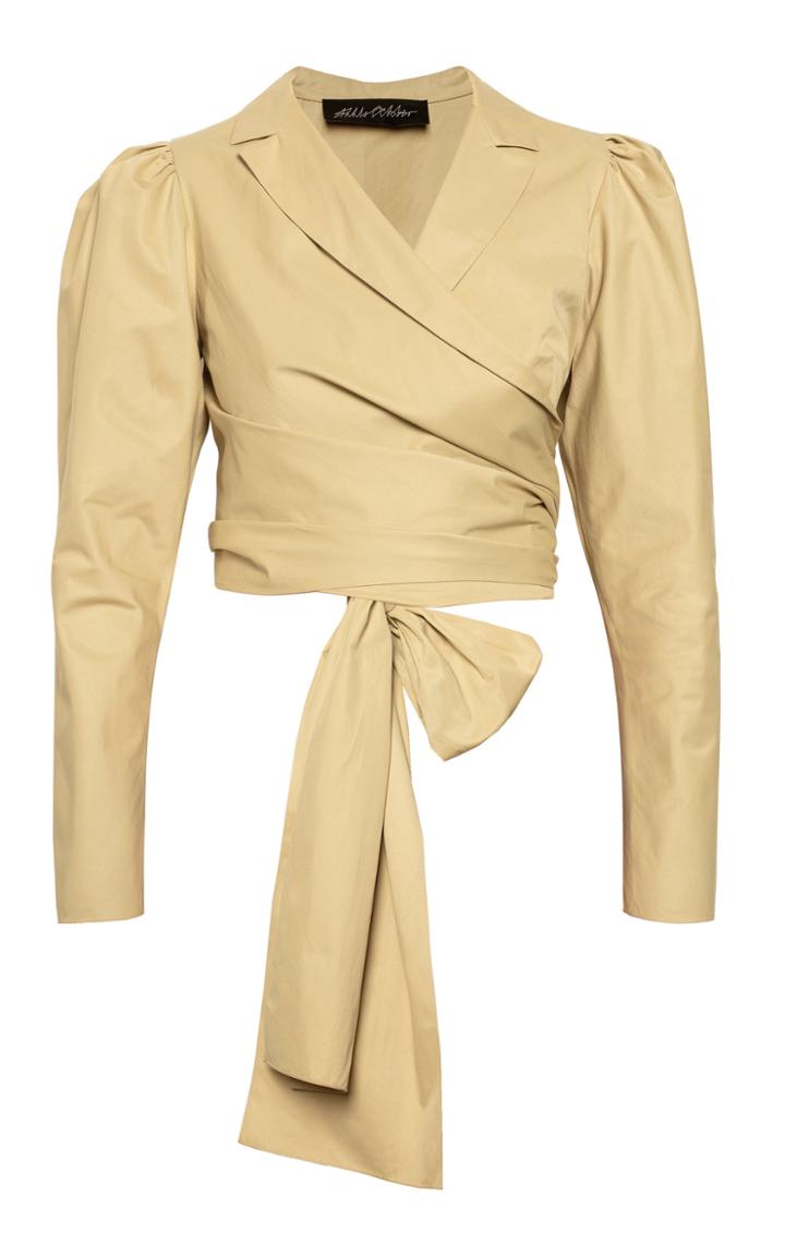 Anna October Maria Ruched Wrap-effect Blouse