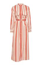 Moda Operandi Bouguessa Striped Belted Shirt Dress Size: Xs