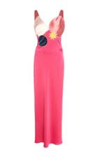 Sandra Mansour Larissa Embroidered Satin Dress