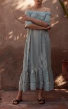 Asceno Off-the-shoulder Tier Dress