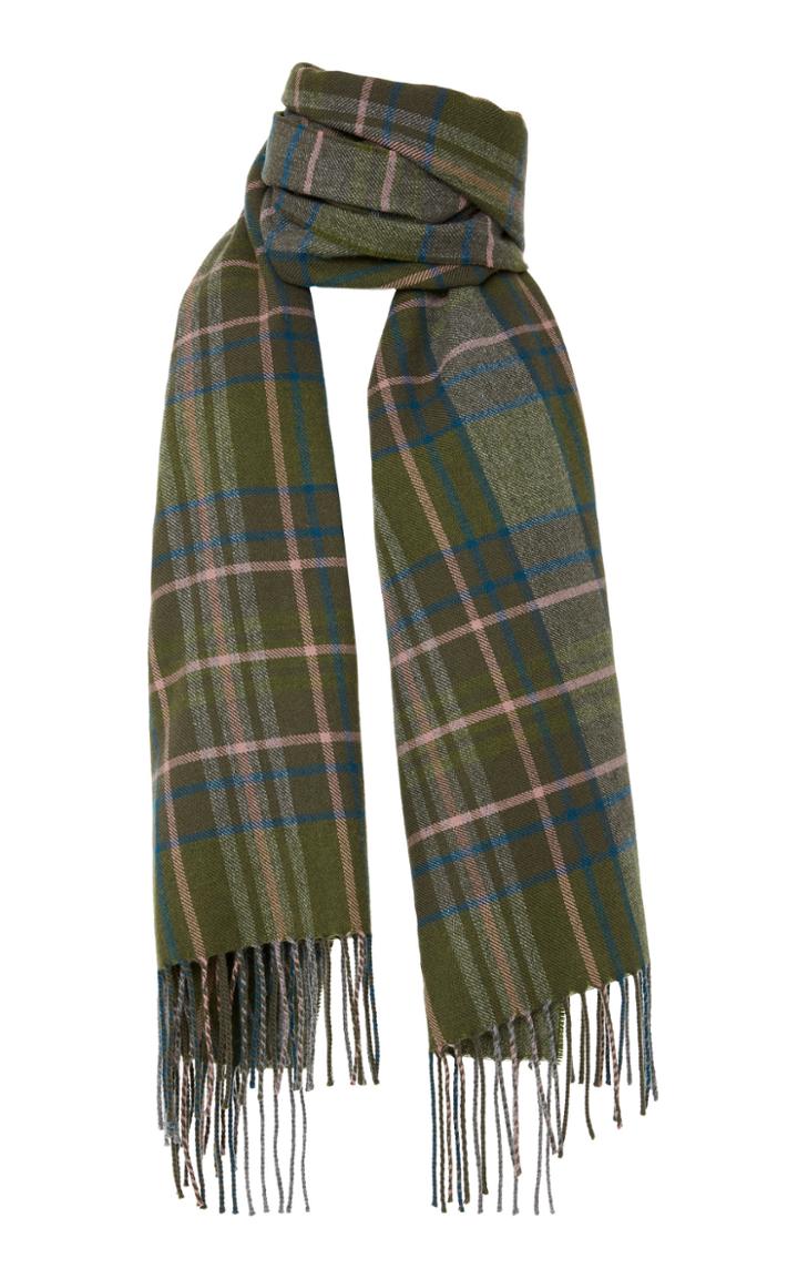 Loewe Checked Cashmere And Wool-blend Scarf