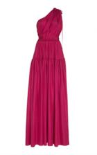 Amur Nari Elasticized One-shoulder Silk Maxi Dress