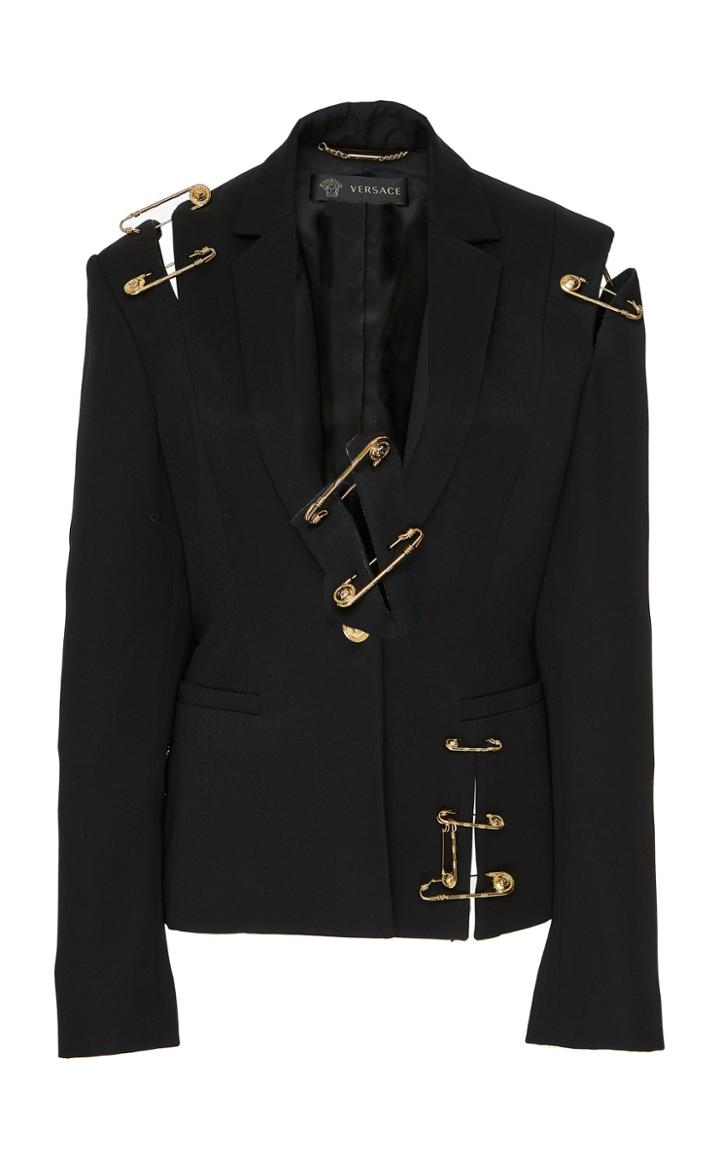 Versace Safety Pin Wool Blazer
