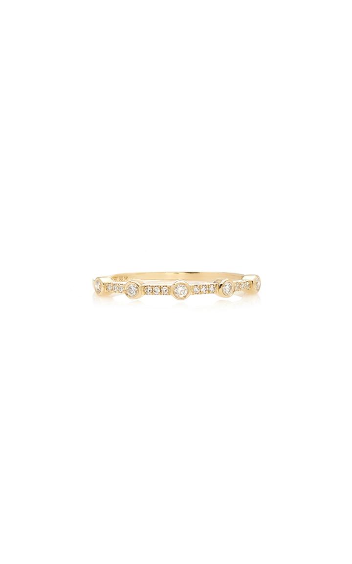 Ef Collection 14k Gold And Diamond Bezel Stack Ring