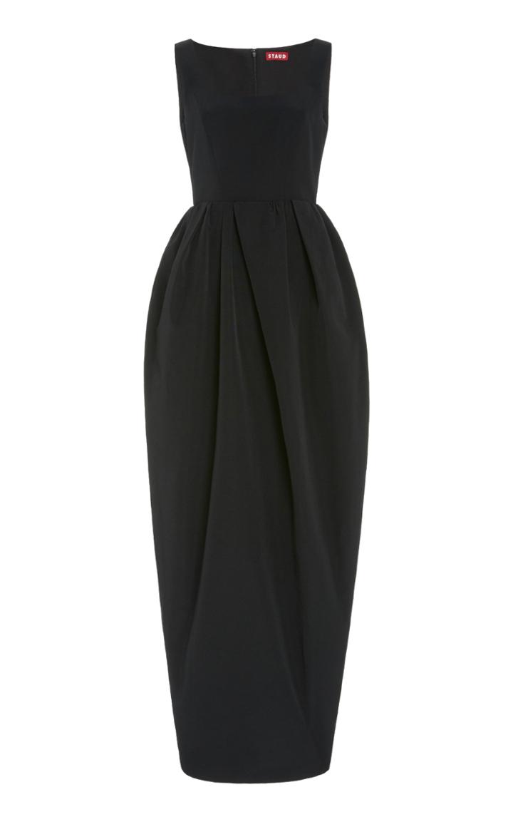 Staud Iris Pleated Grosgrain Dress