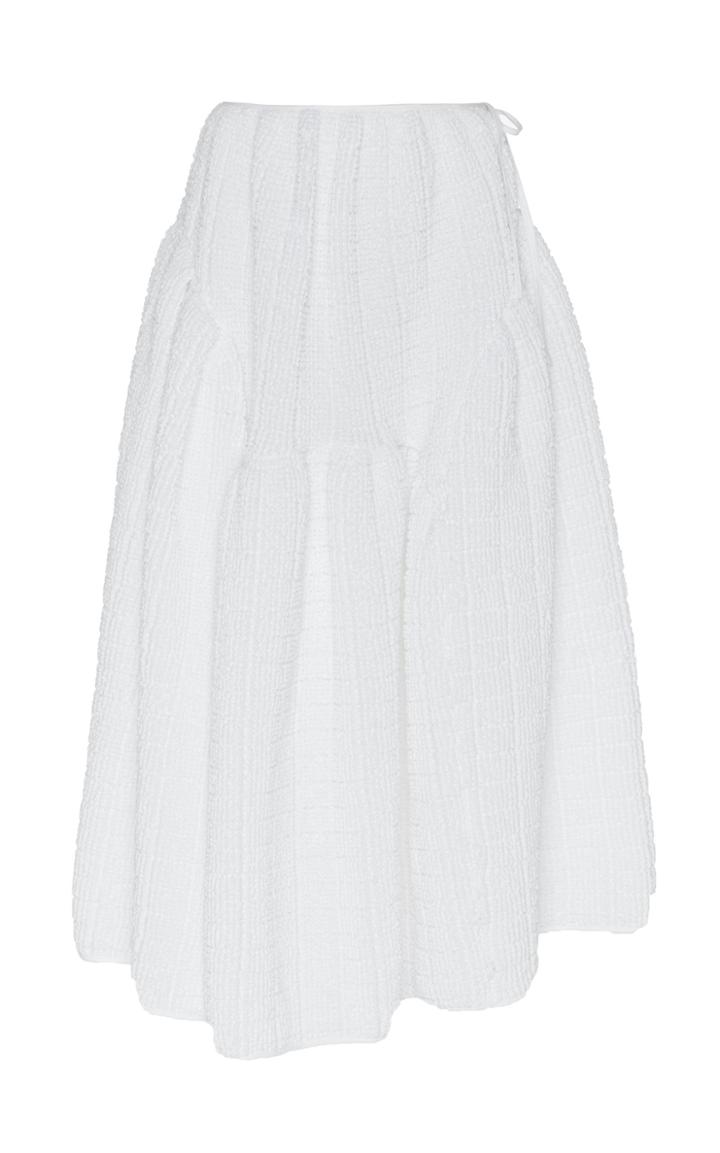 Cecilie Bahnsen Emily Textured Cotton-knit Midi Skirt