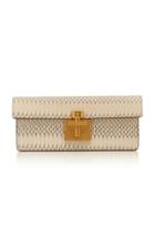 Oscar De La Renta Alibi Lizard-effect Leather Clutch