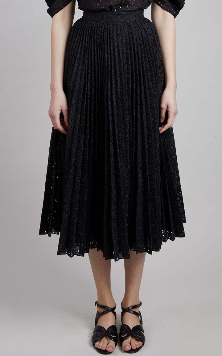 Moda Operandi Elie Saab Broderie Anglaise Midi Skirt