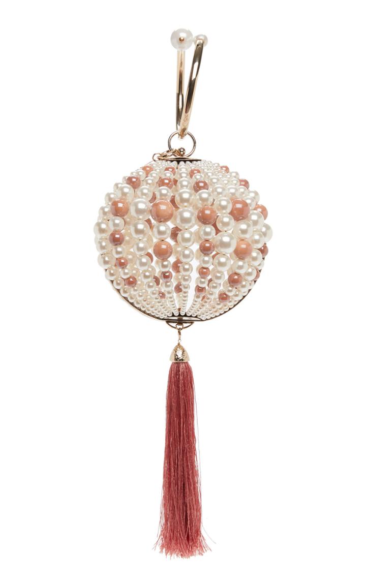 Rosantica Tasseled Pearl Bag With Gold-tone Brass