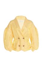 Rejina Pyo Odette Double-breasted Organza Crinkle Blouse