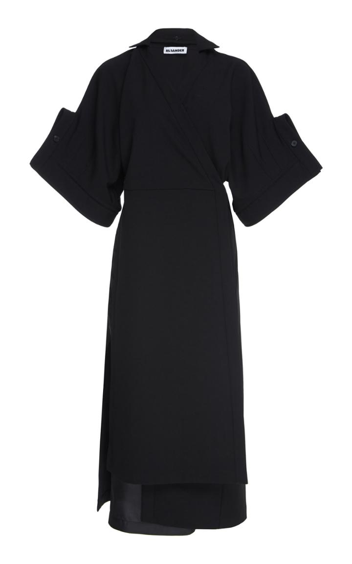 Jil Sander Galatea V-neck Twill Dress