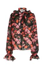 Naeem Khan Floral-printed Silk Blouse