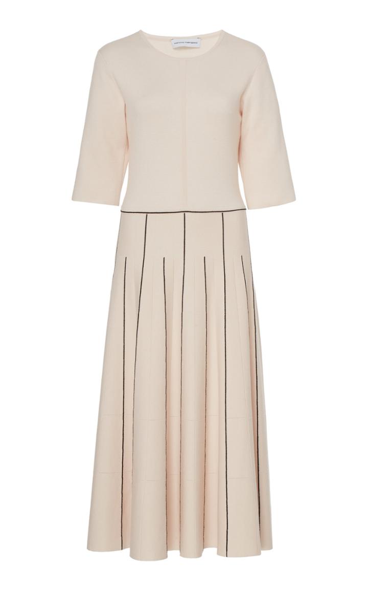 Narciso Rodriguez Wool Pointelle Knit Midi Dress