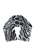 Versace Zebra Jacquard Eco Fur Scarf