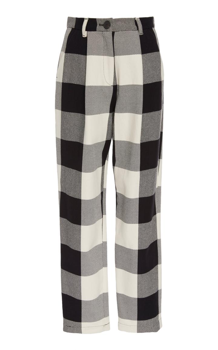 Mara Hoffman Dita Checked Cotton Straight-leg Pants