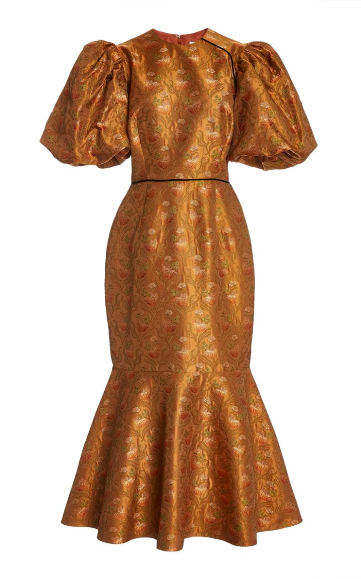 Moda Operandi Markarian Puff Sleeve Brocade Dress
