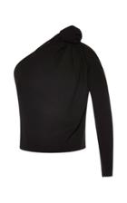 Vika Gazinskaya Asymmetric Top With Shoulder Knot In Black