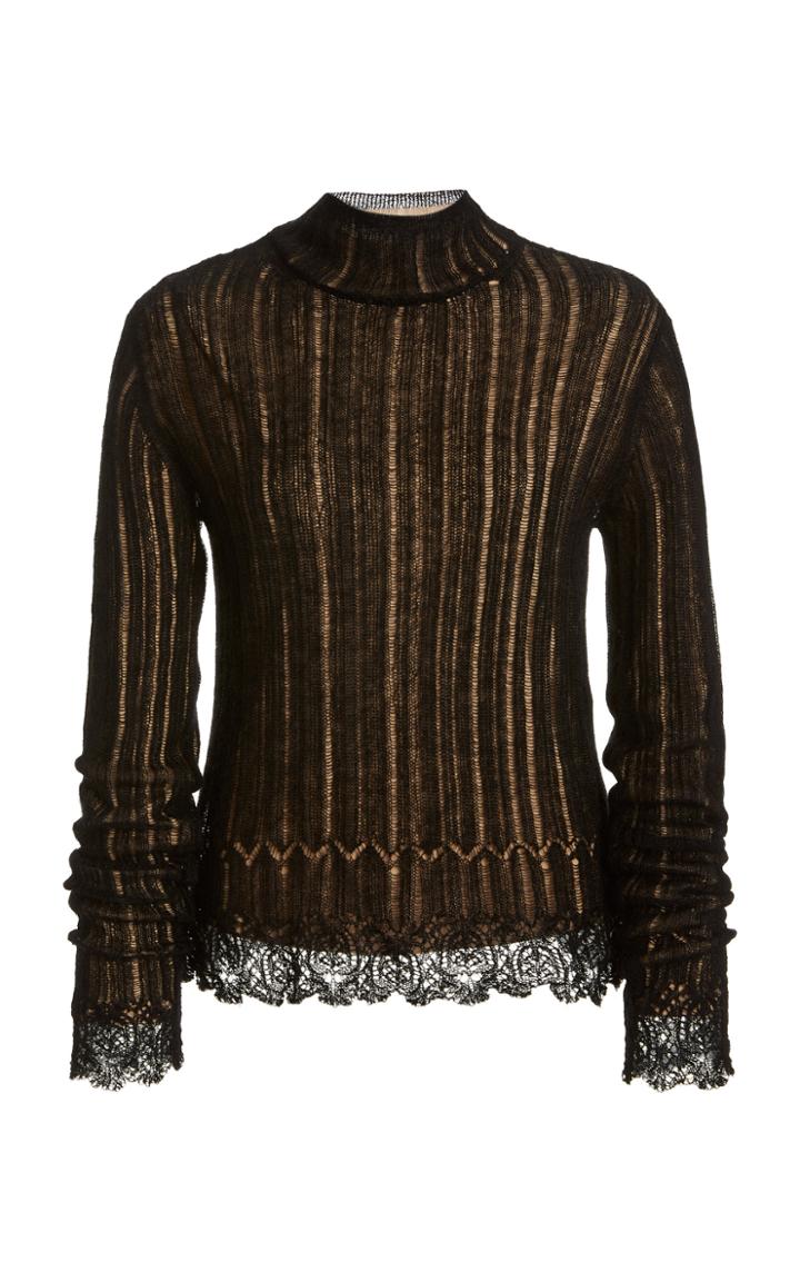 Moda Operandi Vince Lace-trimmed Knit Sweater