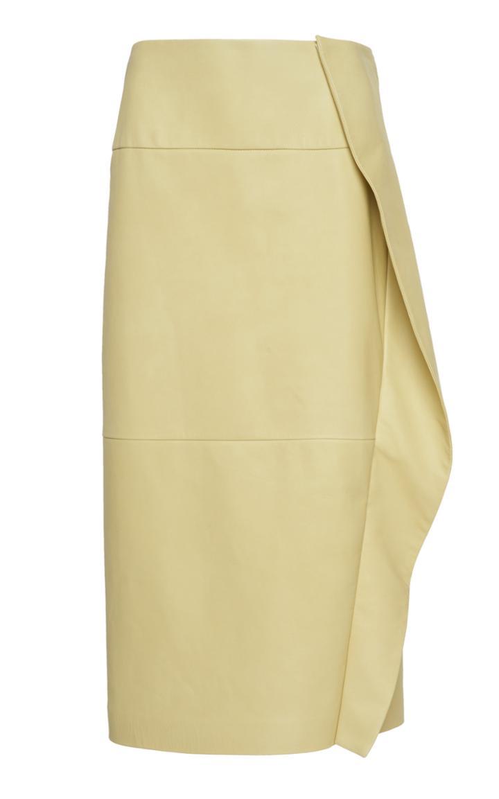 Moda Operandi Jil Sander Asymmetrical Ruffle Leather Skirt