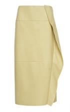 Moda Operandi Jil Sander Asymmetrical Ruffle Leather Skirt