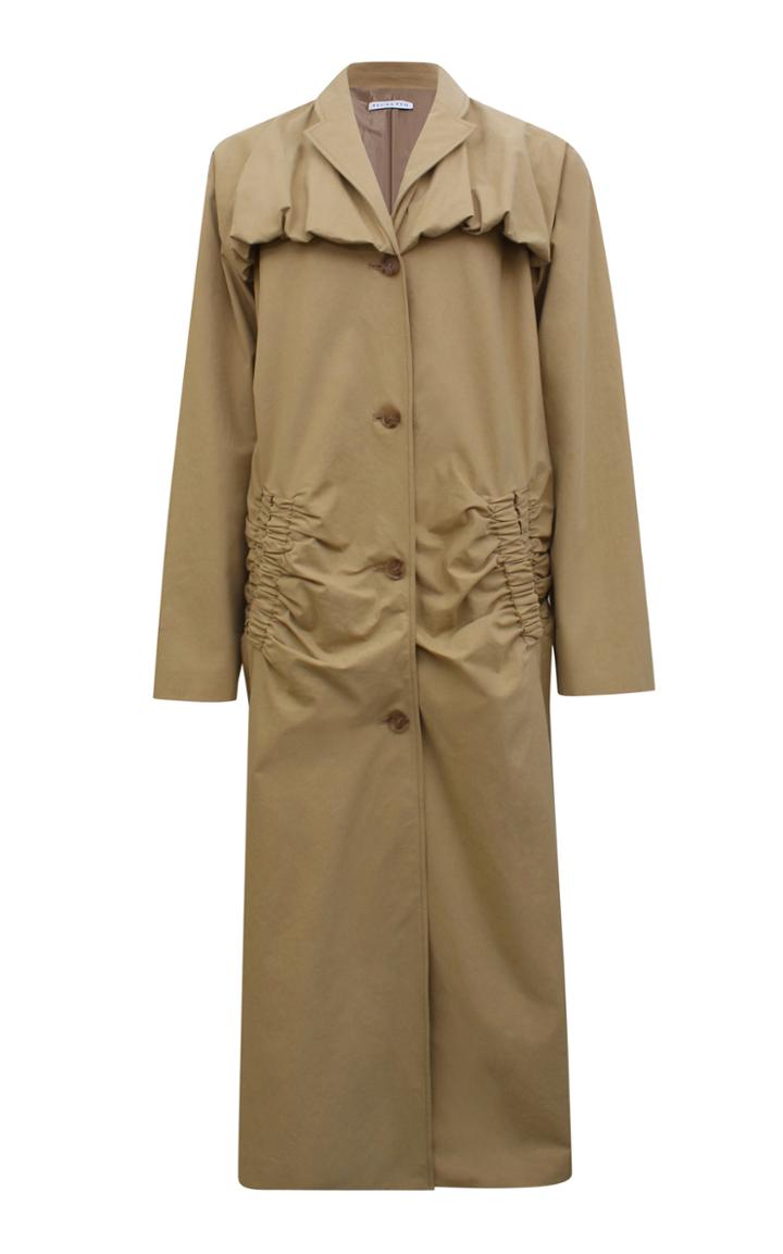 Moda Operandi Rejina Pyo Dylan Ruched Cotton Gabardine Trench Coat