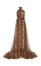 Dundas Tiger Print Halter Maxi Dress