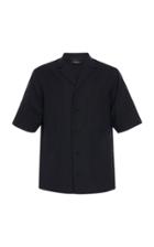 Moda Operandi 3.1 Phillip Lim Short Sleeve Wool Poplin Notch Lapel Shirt Size: S