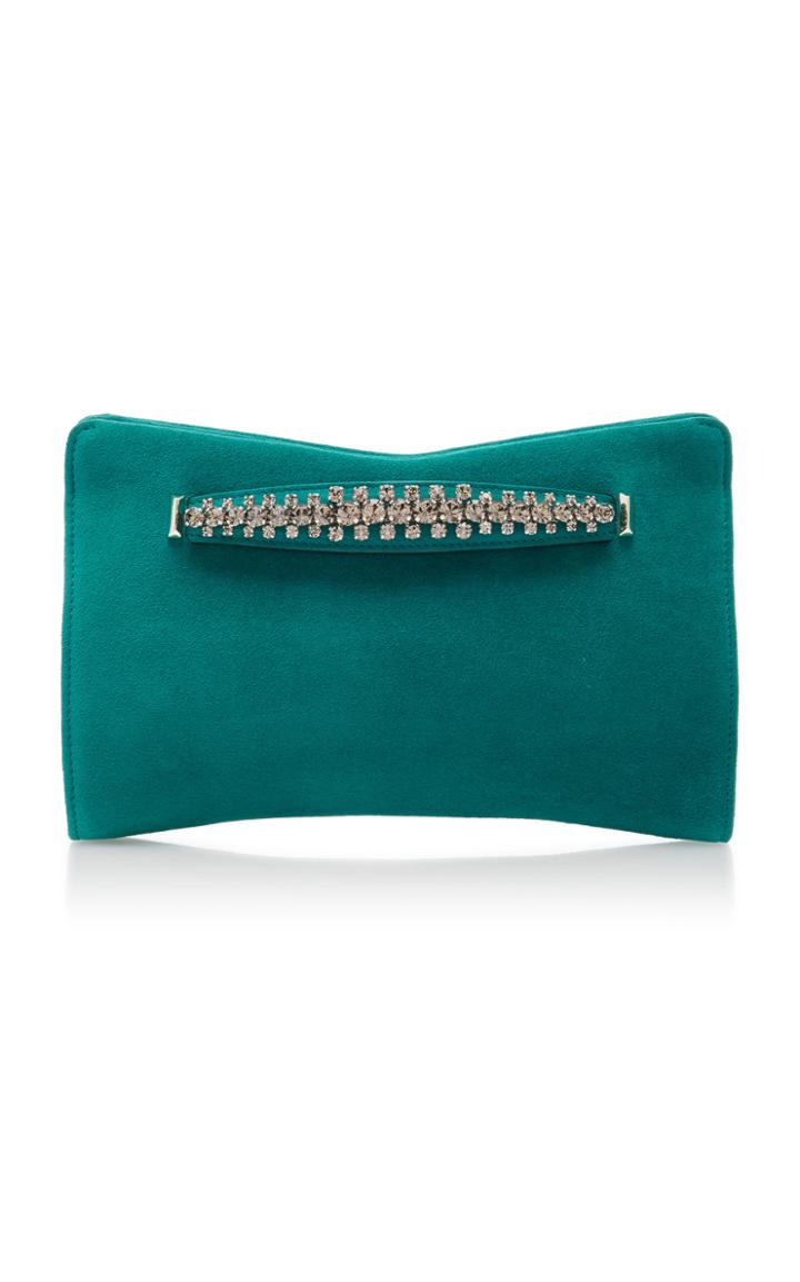 Jimmy Choo Venus Embellished Suede Clutch