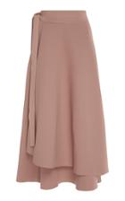 Rachel Gilbert Coco Belted Crepe Midi Skirt