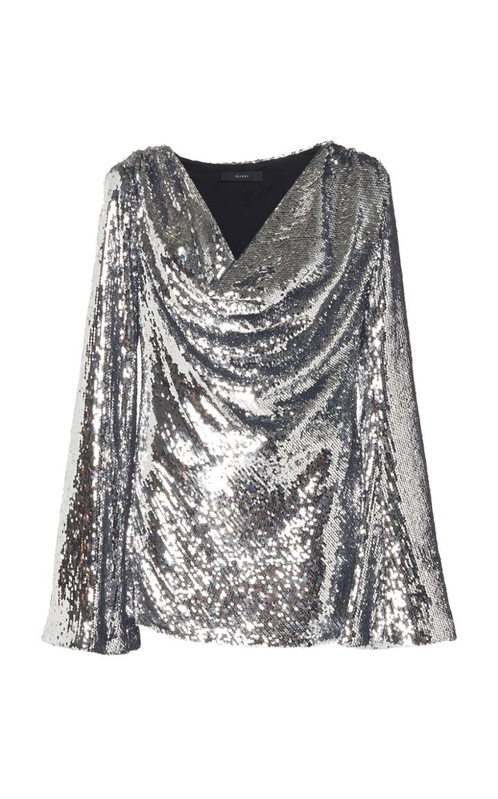 Ellery Iridescent Cowl Neck Top