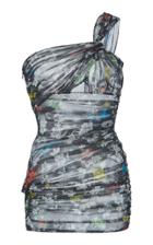 Versace One-shoulder Tulle Mini Dress