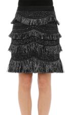 Moda Operandi Alberta Ferretti Fringed Raffia Plain-weave Mini Skirt