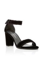 Stuart Weitzman Frayed Velvet Sandals