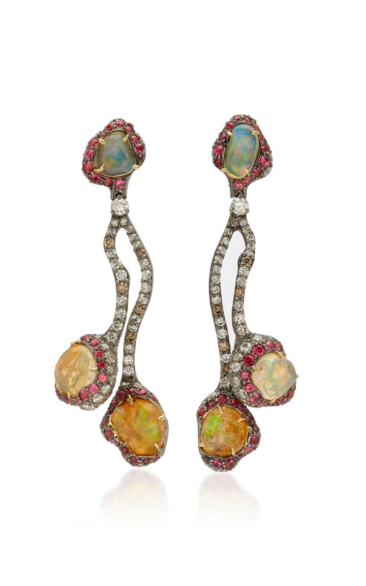 Arunashi One-of-a-kind Fire Opal And Spinel Earrings
