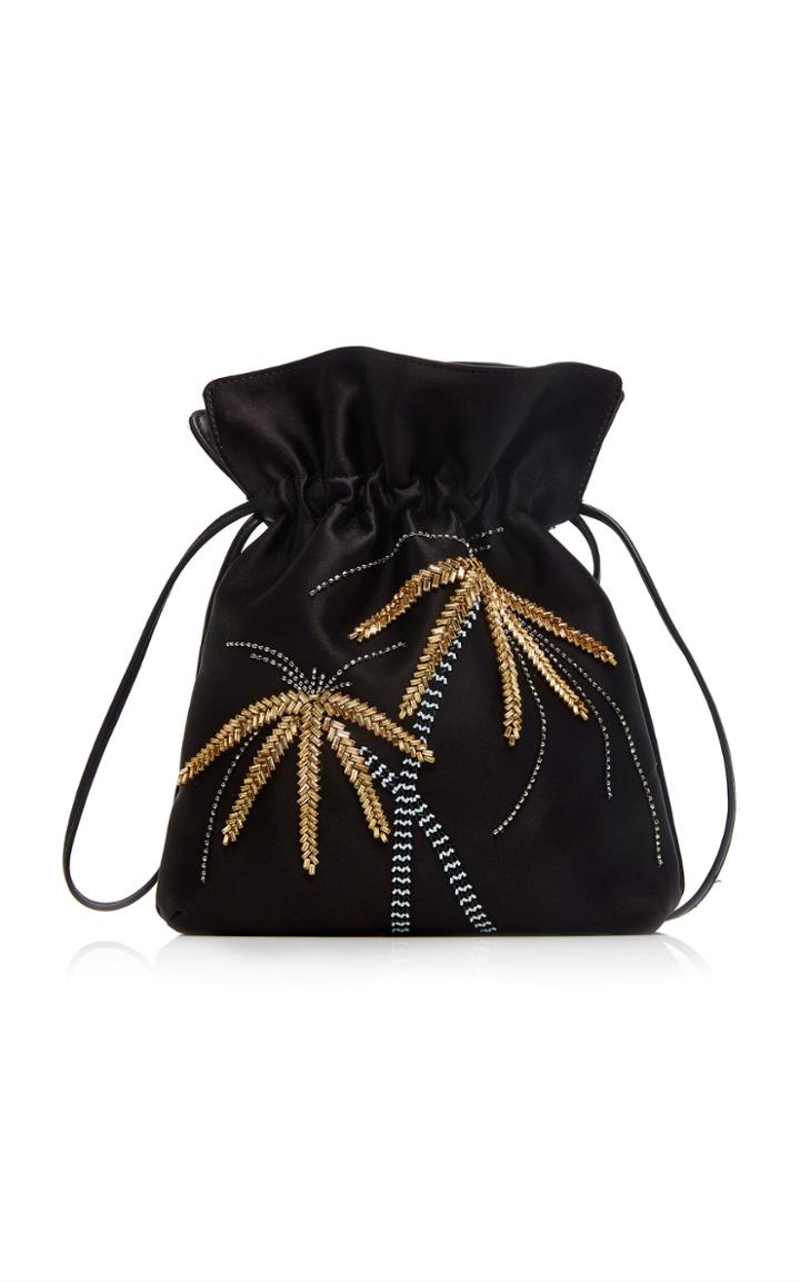 Les Petit Jouers Trilly Palms Stone Drawstring Clutch