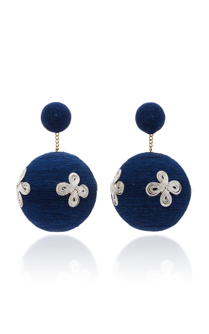 Rebecca De Ravenel Pandora Knot Navy Earrings