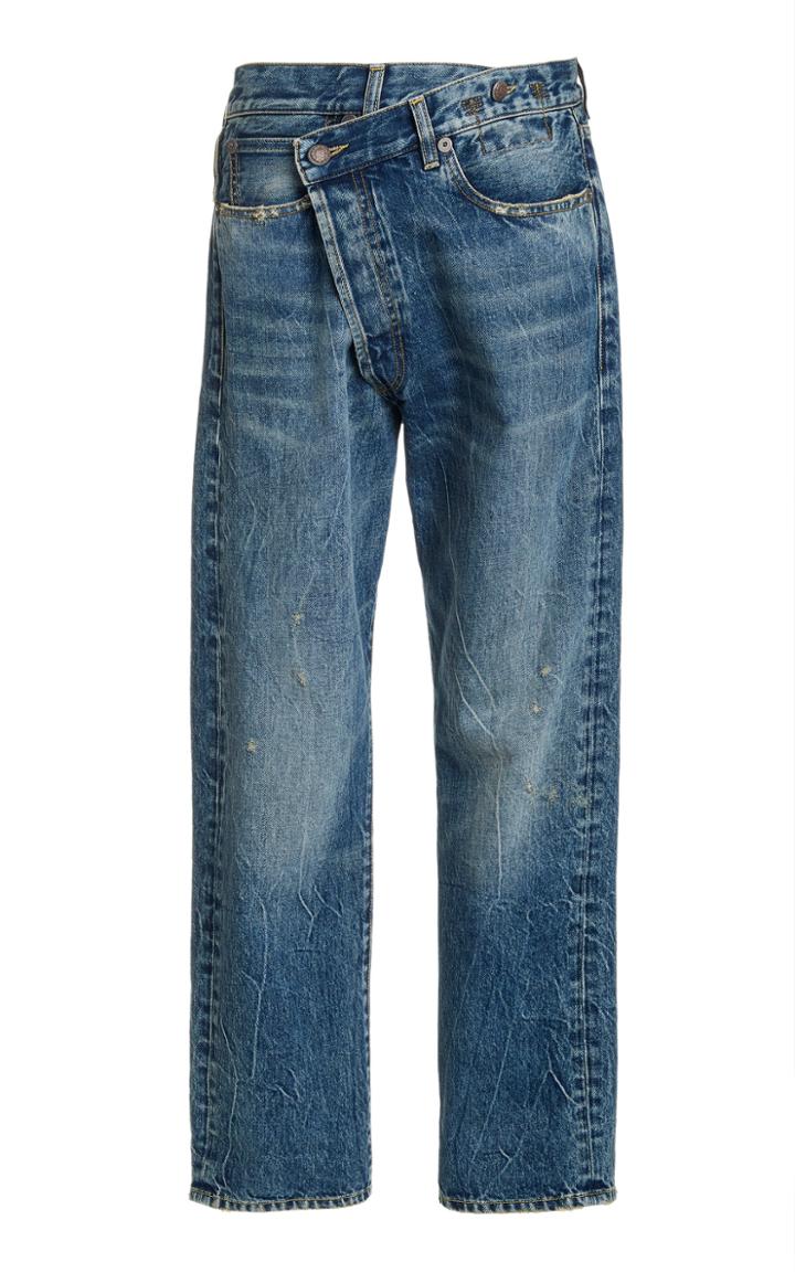 Moda Operandi R13 Crossover Distressed Low-rise Wide-leg Jeans