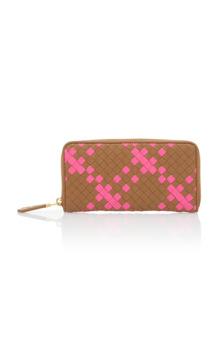 Bottega Veneta Checked Intrecciato Leather Wallet