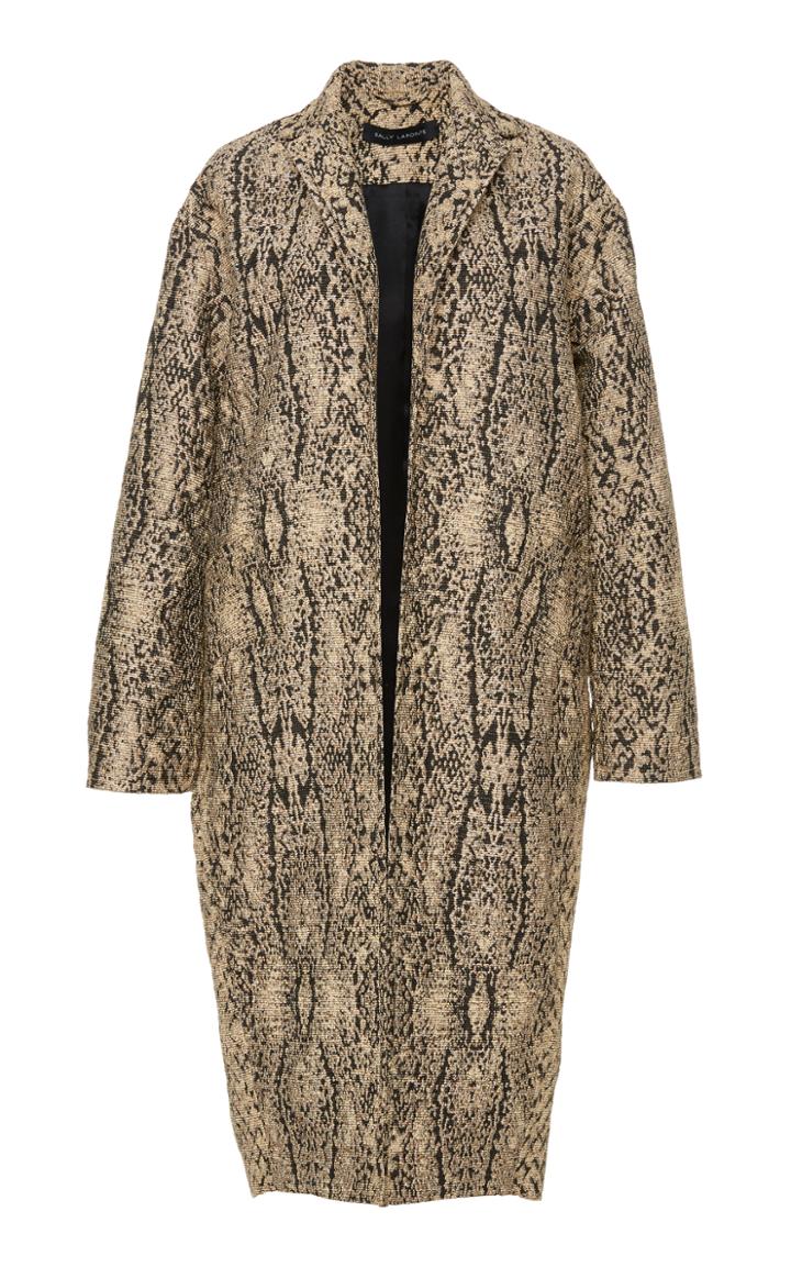 Sally Lapointe Textured Silk Wool Cocoon Coat