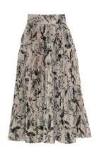 Moda Operandi Anouki Floral Printed Pleated Mid Length Skirt