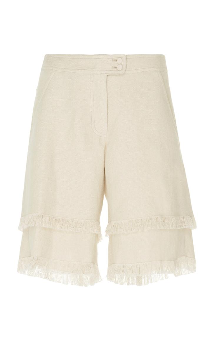 Andrew Gn Frayed Linen Shorts