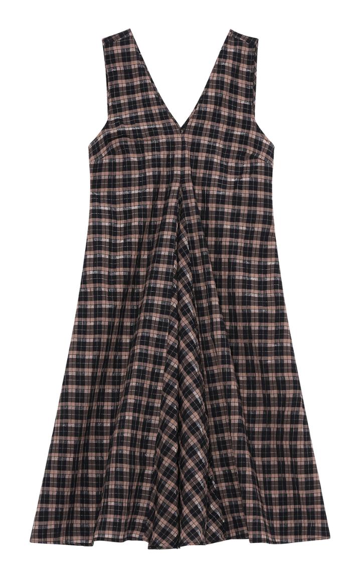 Moda Operandi Ganni Seersucker Check Sleeveless Midi Dress