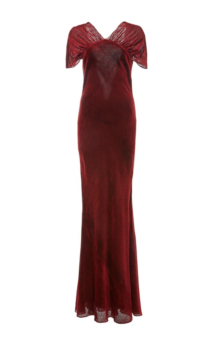 Rosetta Getty Ruched Cap Sleeve Bias Gown