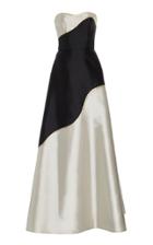 Reem Acra Strapless Color Block Gown